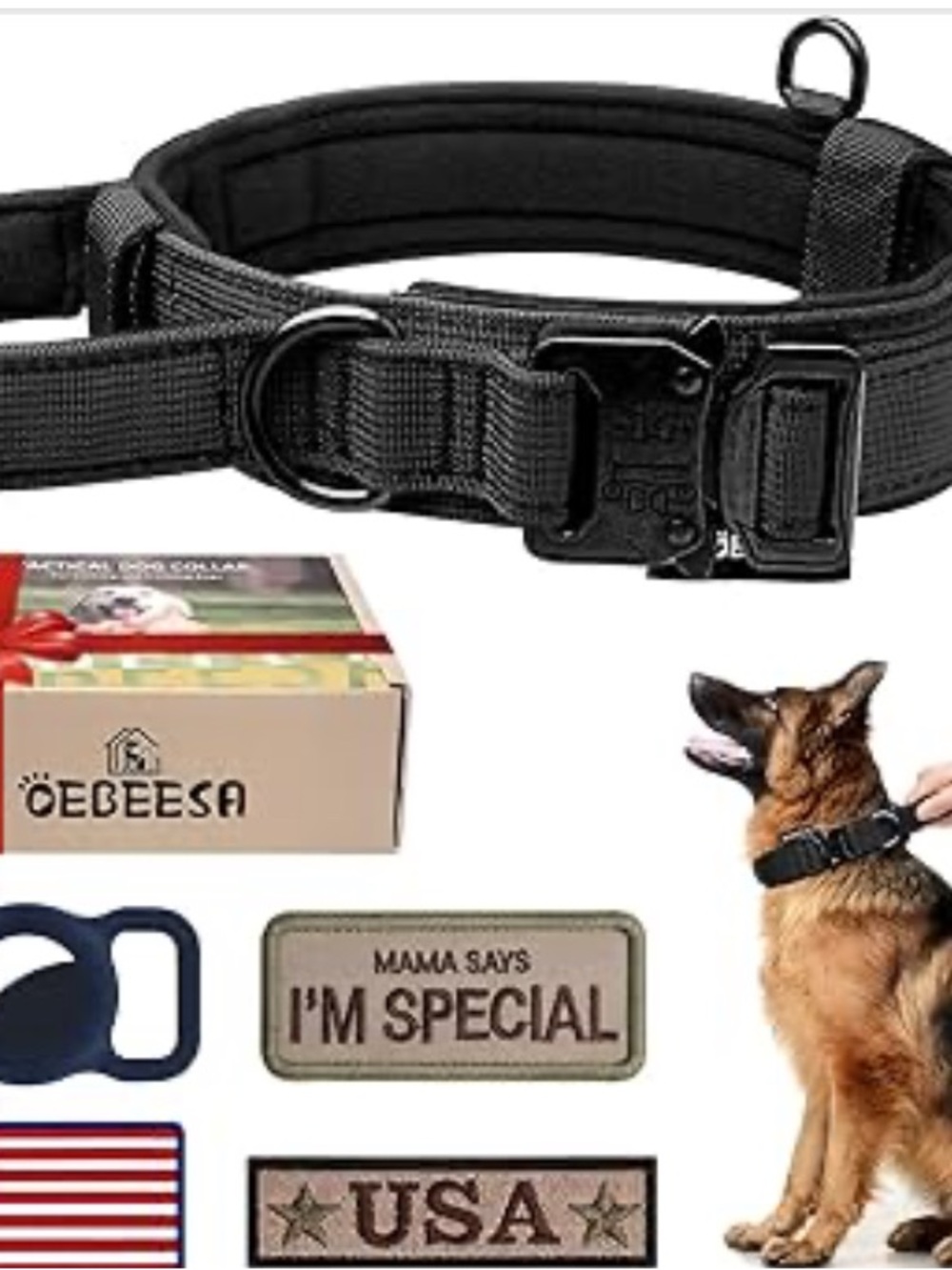 Oebeesa Tactical Dog Adjustable Collar- Size L- BNWOT